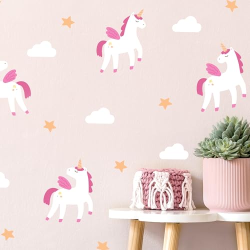 Removable Wall Decals for Kids Room Peel and Stick Wall Stickers for Girls & Boys Bedroom Playroom & Nursery Easy to Apply Wall Decor - Alicorn