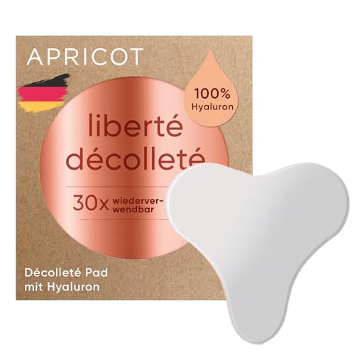 APRICOT Anti-Wrinkle Chest Pad with Hyaluronic Acid I Silicone Pad to Tighten Skin on Décolleté Area I Anti-Wrinkle Patch 