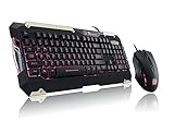 Thermaltake Tt eSPORTS Commander Red LED Backlighting Mechanical Keycaps Membrane Gaming Keyboard & 2400 DPI Red LED Optical Gaming Mouse Combo KB-CMC-PLBDUS-01