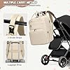 RAINSMORE Mochila Bebe Multifuncional Mochila Carro Bebe Pañaleras para Bebes con Cambiador Portátil y Correas para el Cochecito Grande Mochila Maternidad Albaricoque #5
