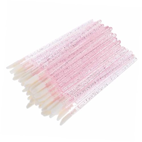 FOYTOKI 250pcs Lip Gloss Applicator Wands Flocking Bristles Portable Lip Brush for Makeup for Lipstick and Gloss