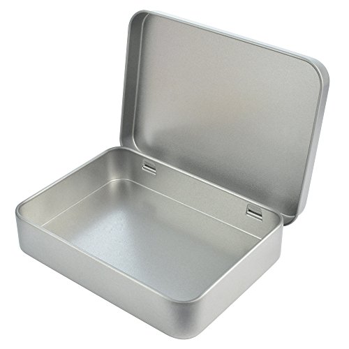 Wobe 12 BOX 12Pcs Metal Rectangular Empty Hinged Tins Box Containers 4.5X3.3X0.9 In thumb #1