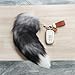 WtgwtQ Fluffy Fox Tail Fur Keychain Therian Cosplay Handbag Tassel Hook Accessories for Women Black Soft Faux Furry Tails Toy Kids Birthdays Party Costume Cat Toys for indoor Cats