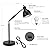 Catalina Lighting 20092-001 Modern Adjustable Desk Light with Power Outlet, Classic Table Lamp for Office, Dorm, or Bedroom, Reading Light Nightstand Lamp, Bulb NOT Included, 20.75", Black