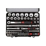 Wurth 09651756 1, Schwarz Würth Zebra Steckschlüssel 1/4 + 1/2 Zoll Sortiment 6-kant 56 Teile in Metallkassette