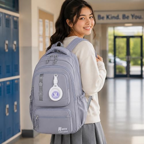 Image of Korean Style School & College Backpack with Detachable Pouch | 18 Inch Large capacity bag for Girls & Boys Age of 12-16 years | Best for School, Tution, Travel, Camping