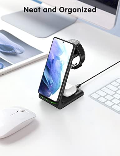 Miniatura 7 de Cargador inalámbrico para Samsung y Android estación de carga JoyGeek 3 en 1 para Galaxy Watch5 Pro43Active21 - Soporte de cargador de teléfono para