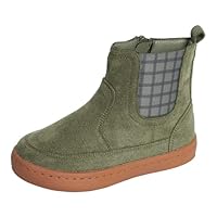 Modern Moments by Gerber Baby Boys' Chelsea Boot With Zipper, Dark Green, Size 11