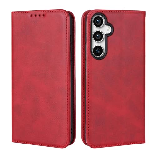 ?????? for Samsung Galaxy S23 FE Case Wallet with Card Holder,for Samsung Galaxy S23 FE phone Case for women,for Galaxy S23 FE flip cell phone cover with Credit card holders-Red