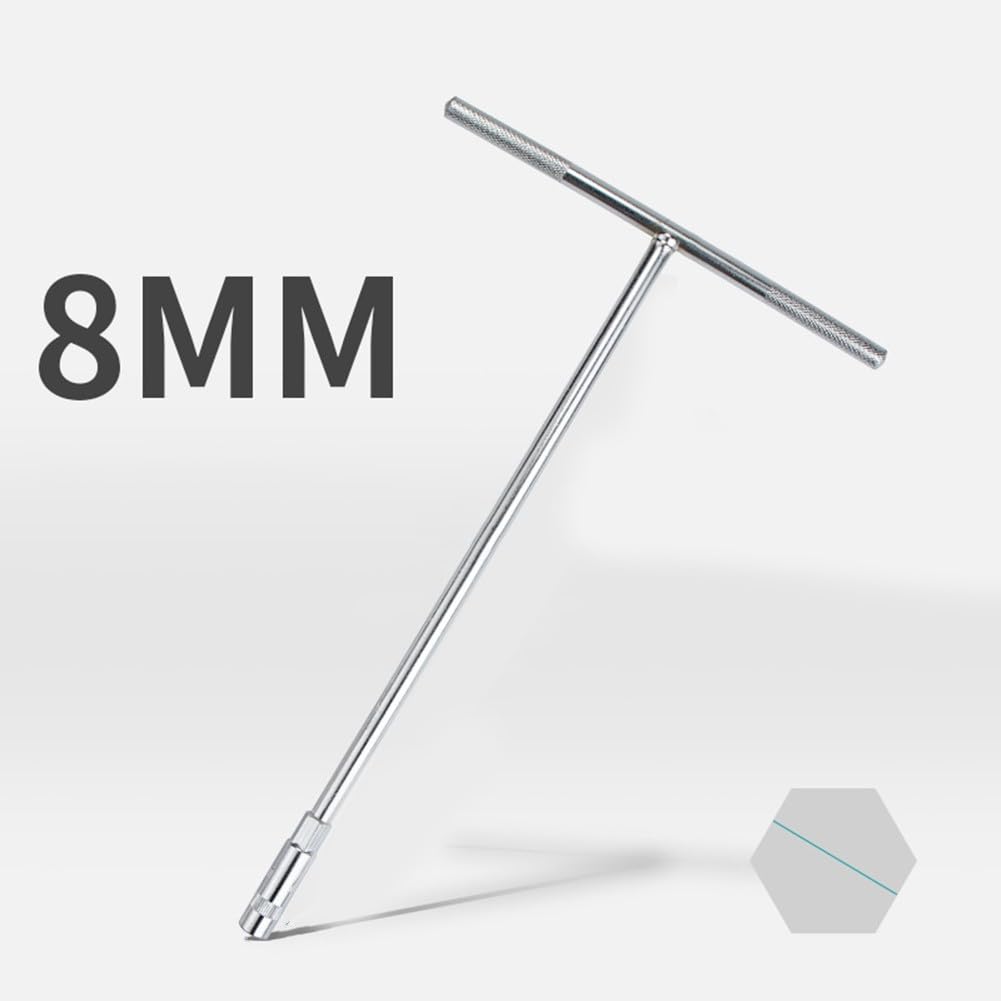 SPORTARC Chiave a bussola con manico a T, set di chiavi esagonali, 8-14 mm, in metallo, design a forma di T, per risparmiare energia, 5 pezzi per riparazione bici e moto