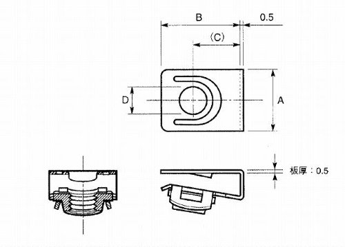SUSラックナット RACーM5Cー25 【500入り】