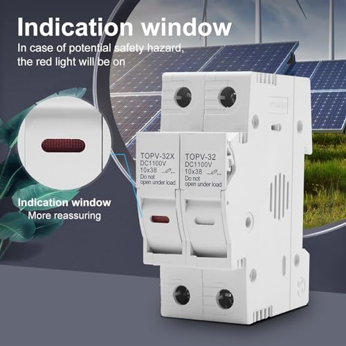 Portafusibles CC 10x38mm con indicador LED para carril DIN en instalaciones de energia solar fotovoltaica 4