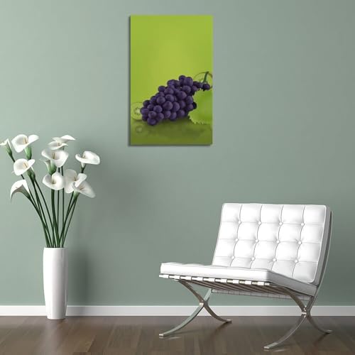 Décoration murale moderne fruits violets grand format salon