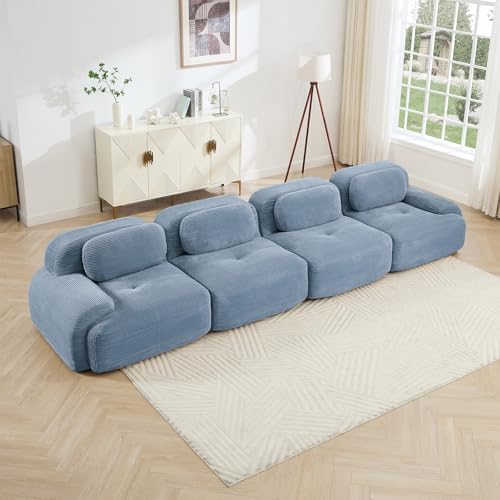 Image of Corduroy Modular Sectional Sofa, Oversized Cloud Couches for Living Room