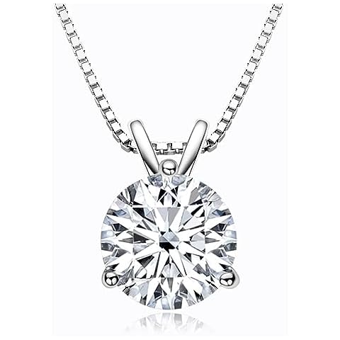 1 Carat Moissanite Necklace in White Gold Cover