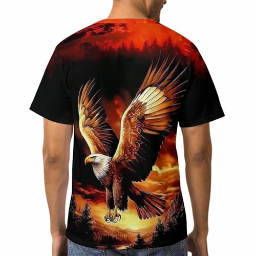 Men's Bald Eagle Graphic T-Shirt Animal Theme Summer Short Sleeve Top4