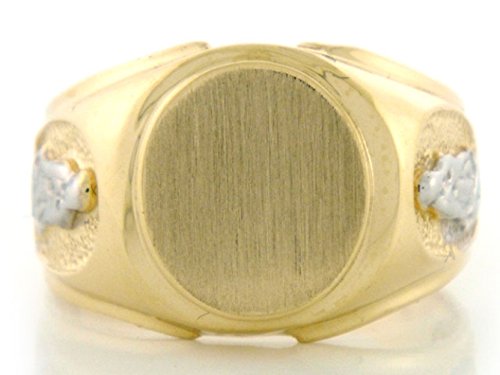 Jewelry Liquidation 14K Solid Gold Guadalupe Signet Mens Ring #TOP3