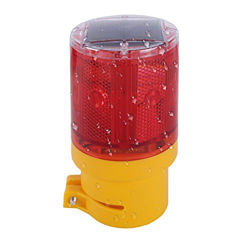 image for Qooltek Solar Powered LED Strobe Warning Light Garden Lamp Flashing Ba