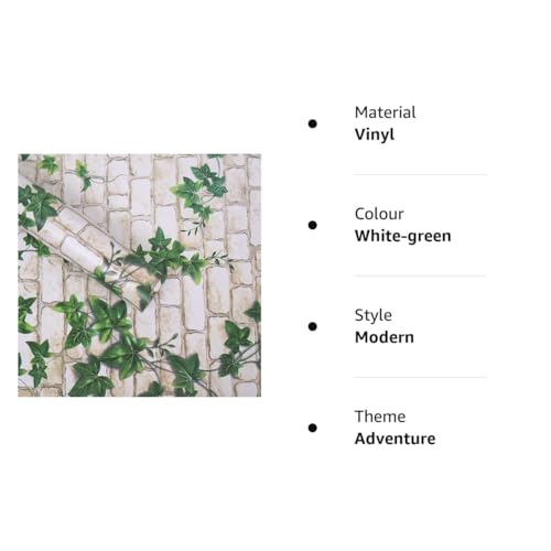 Image of VOLITO Self-Adhesive Wall Sticker Waterproof Anti Mode and Heat Resistant Drawer Kitchen Oil Proof Foil Stickers Kitchen Wallpaper (45x500cm) (V-Green Leaf)