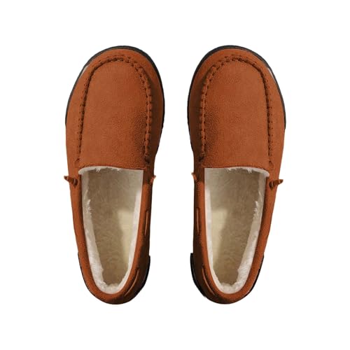Botas de tobillo para mujer, informales, transpirables, planas, informales, para invierno, acolchadas, cálidas, botas de agua para mujer 2026, Brown, 39.5 EU