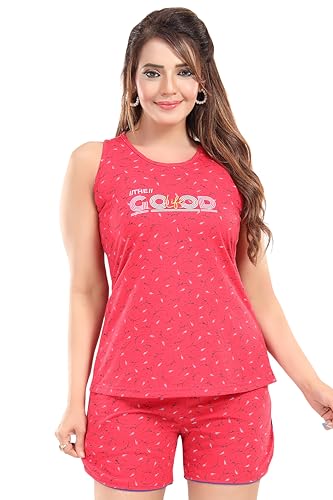 Image of ATTEMPT Women's Cotton Night Suits /Sleepwear /Sleeveless NightSuits /Nightdress /Female Nightwear