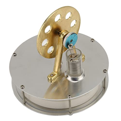 Stirling Engine Motor Model Educational Toy, Low Temperature Silvery Zinc Alloy Stainless Steel Electricity Power Generator Model Science Experiment Toy