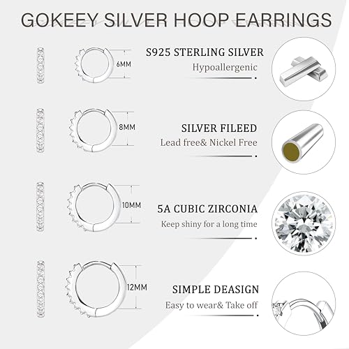 Tragus Earrings for Women, Hypoallergenic S925 Sterling Silver Small Hoop Earrings for Women Trendy,Cute Gold Tiny Cartilage Cubic Zirconia Earrings Sets for Multiple Piercing jewelry Gifts3