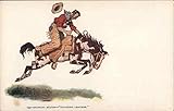Touching Leather Cowboy Western Original Antique Postcard