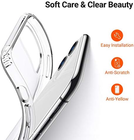 Amazon Brand - Eono Clear iPhone 11 Case Military Grade Drop Protective Anti Yellow Soft TPU Cover Shockproof Silicone Phone Case for iPhone 11 2019 6.1 inch, Crystal Clear