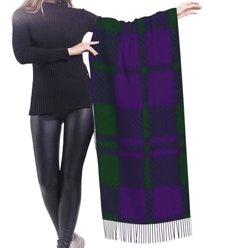 Rae Clan Surname Last Name Scottish Tartan Women's Winter Scarf - Extra long 71 inch plaid cashmere soft fringe scarf, lightweight and warm, suitable for all seasons2