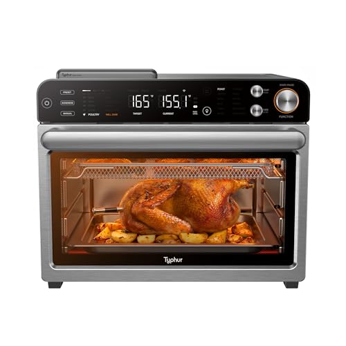 Image of Typhur Sync Oven Smart Countertop Toaster Oven Air Fryer Combo, 12‑in‑1 Built‑In 5‑Sensor Wireless Probe (±0.3 C), 30% Faster 360 Airflow Convection with 2400 RPM Turbo Fan, Stainless Steel, 27QT