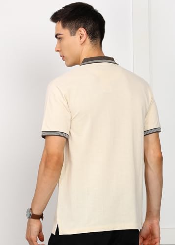 Image of Alan Jones Clothing Men's Textured Cotton Rich Polo T-Shirt | Classic Short Sleeve Polo for Casual Wear