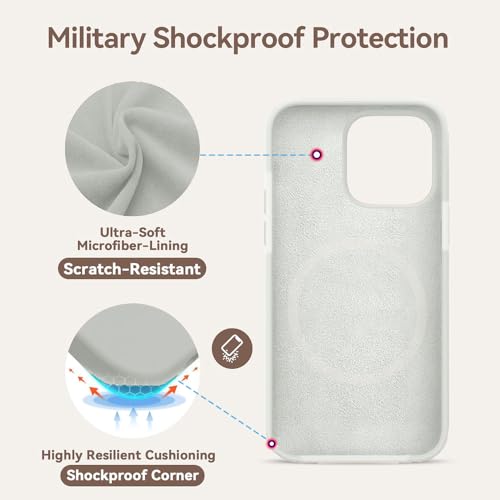 Image of iPhone 14 Silicone Magsafe Case | Shock Proof Design & Camera Protection | Premium Rubberised Apple iPhone 14 Cover (Microfiber Lining) | Ultra Smooth Silicone - Gray