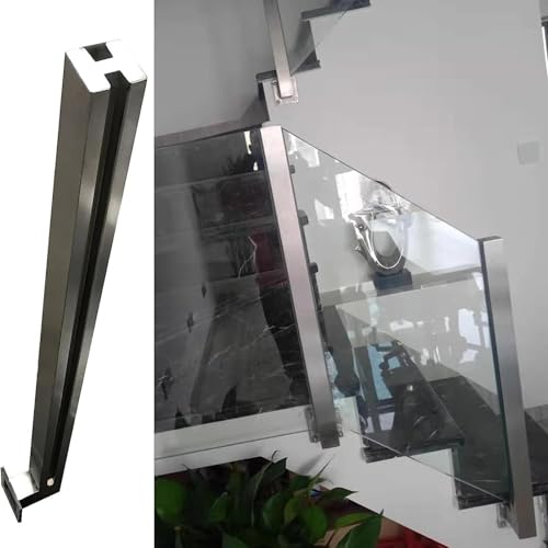 Poteau de balustrade en inox de 69 cm pour garde-corps en verre de villa