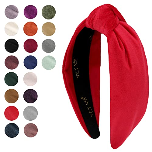Yetasi Red Headband Is Chic. Velvet Knotted Headbands For Women Are Trendy. Velvet Headbands For Women Are Uniquely Made Of Non Slip Material For Your Comfort. Classy Red Velvet Headband #TOP1