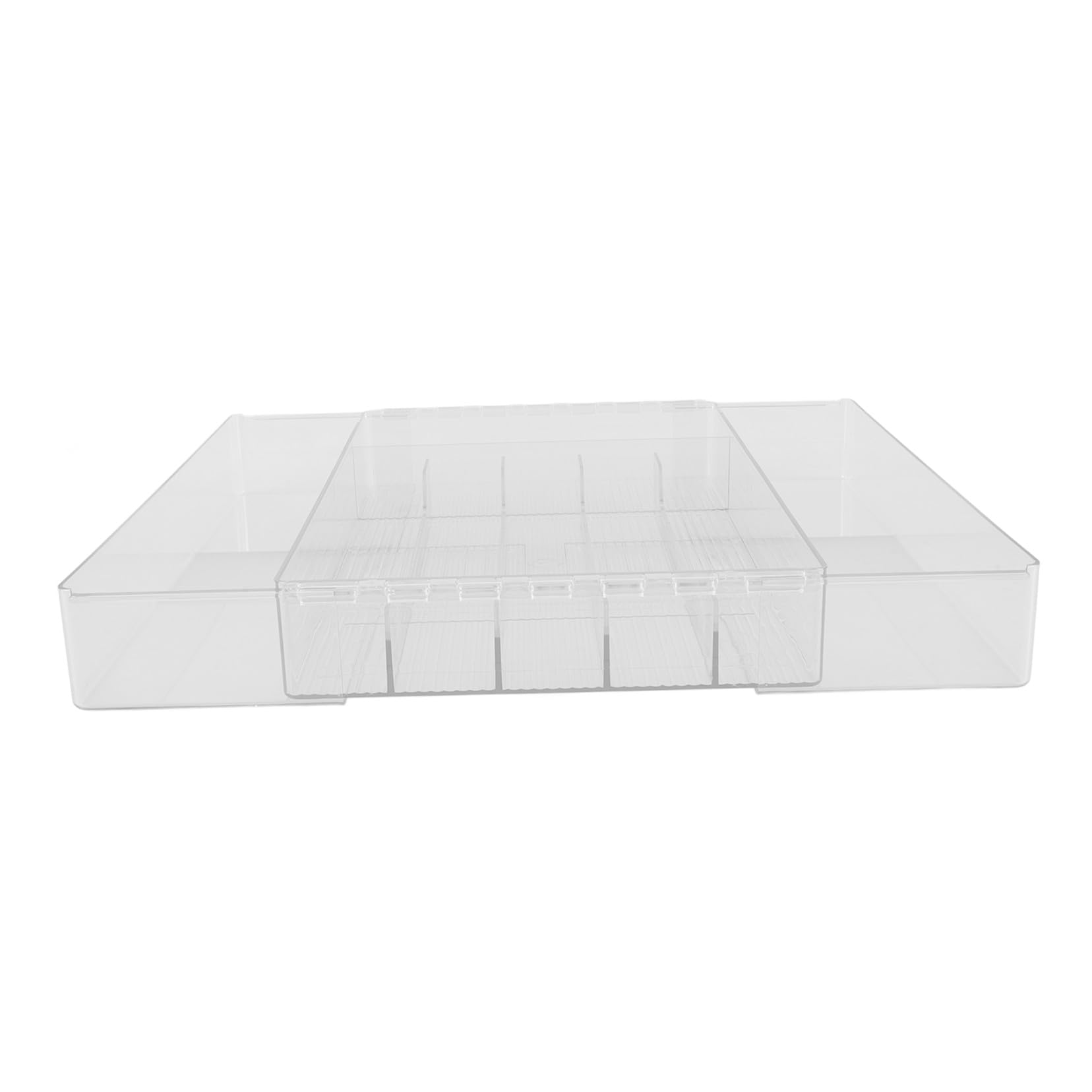 Caja Almacenaje Expandible de Acrílico Compartimentos Múltiples Organizador de Utensilios de Cocina Resistente y Fuerte Adecuado para Cajones y Baño