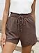 ANRABESS Womens Shorts Casual Summer High Waisted Elastic Drawstring Comfy Lounge Wide Leg Short Pants Beach Vacation Clothes Brown X-Large