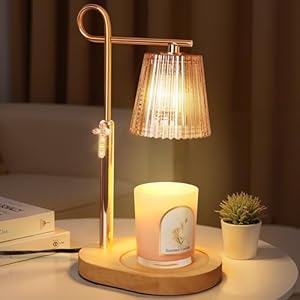 Candle Warmer Lamp with Timer Dimmer, Adjustable Height Wax Warmer Lamp for Jar Candle, Wax Melter House Warming Gifts New Home Décor, Birthday Gifts for Women Mom (Gold)