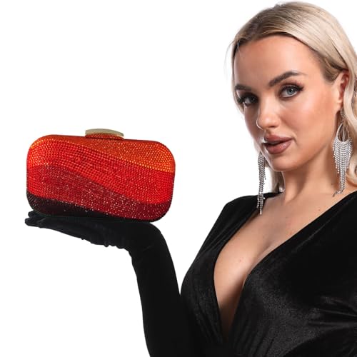 Image of Boutique De FGG Mini Rhinestone Clutch Purses for Women Formal, Luxury Crystal Clutch Evening Handbags, Party Dinner Purse