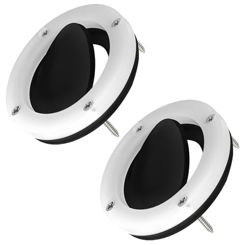 3876-3 Boat Self-Bailing Cockpit Mounted Scupper Valve Kit 2-7/8 inch Rubber Flapper Valve and Gasket Boat Scupper Flapper Self Bailing Valve Flush Mount Scupper Adapter with Retainer Ring and Screws