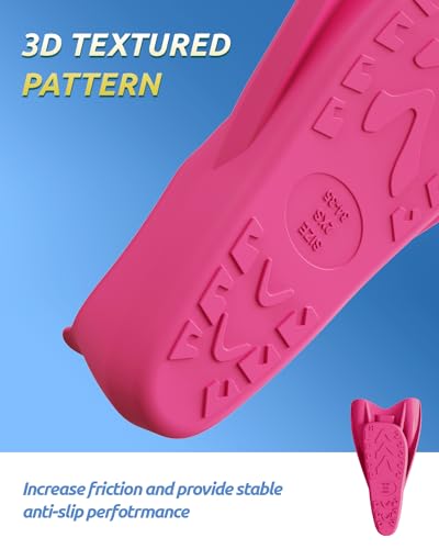 W WSTOO Streamlined Swimming Fins, Training Short Flippers, Silicone Flippers for Kids Adults Men and Women for Snorkeling and Diving - Thumbnail 4