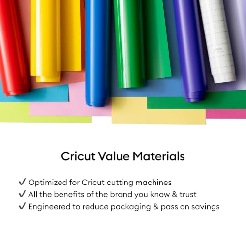 Image of Cricut Permanent Adhesive Vinyl | Pack of 10 Sheets | 30.5cm x 30.5cm (12 inch x 12 inch) | Self Adhesive Vinyl Sheets for Plotting, Decoration and Stickers