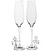 Produktbild 2ér-Set Sektglas, Sektkelch, Champagnerglas, Sektflöte "JUST MARRIED", transparent mit Figuren am Stiel, perfekt für die Hochzeit, Brautpaar, Hochzeitsfeier (ART GLASS powered by CRISTALICA)