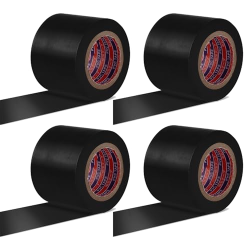 Image of Black Electrical Tape 2 in x 66ft, PVC Insulation Tape, Flame Retardant & Weather Resistant, Heavy Duty for Professional Wiring, Automotive, and Household Repairs