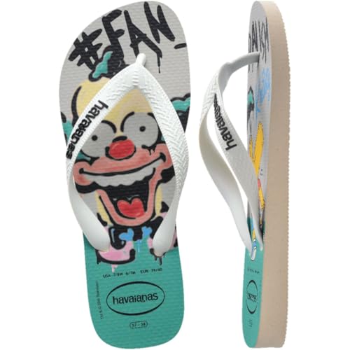 Chinelo Masculino Havaianas Simpsons (Bege, BR, Adulto, Faixa Numérico, M, 37, 38)