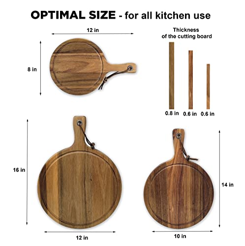 Homwoody Premium Acacia Wood Three-Piece Charcuterie Set #TOP28