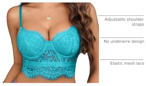 Image of Avidlove Lace Bralettes for Women Y2k Strap Bustier Cami Top V Neck Camisole Lingerie