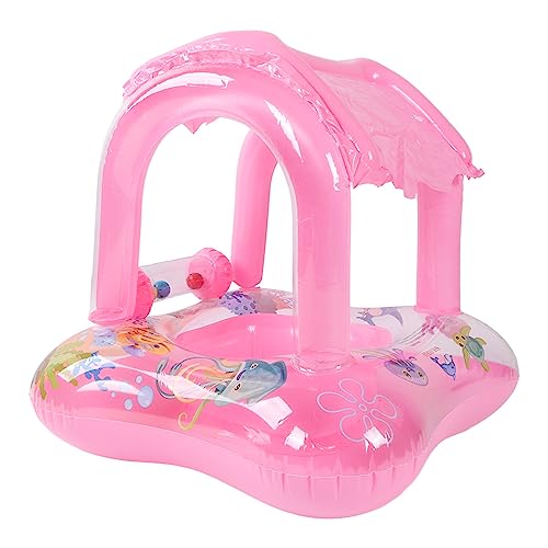 Anel de natação com proteção solar para bebês, luz estável, boia para piscina, proteção UV, PVC ecol