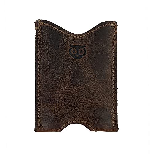 Hide & Drink, Rustic Leather Pocket Sleeve Wallet, for Easy Travelers, Commuters, Card Holder Handmade, Includes 101 Year Warranty