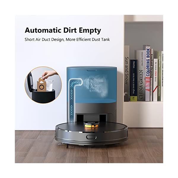 Imou Staubsauger Roboter L11Pro mit Auto Absaugstation 45 Tage Handfrei 3 in 1 Saugroboter mit Wischfunktion, Auto-Aufladen 2700 Pa,LED Display, App, Laser-Navigation, Hinderniserkennung – Bild 3